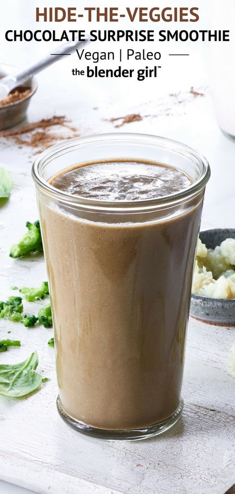 Chocolate Smoothie Recipes, Eat More Veggies, Green Smoothie Challenge, Veggie Smoothies, Hidden Vegetables, Green Detox Smoothie, More Veggies, Healthy Green Smoothies, Smoothies For Kids