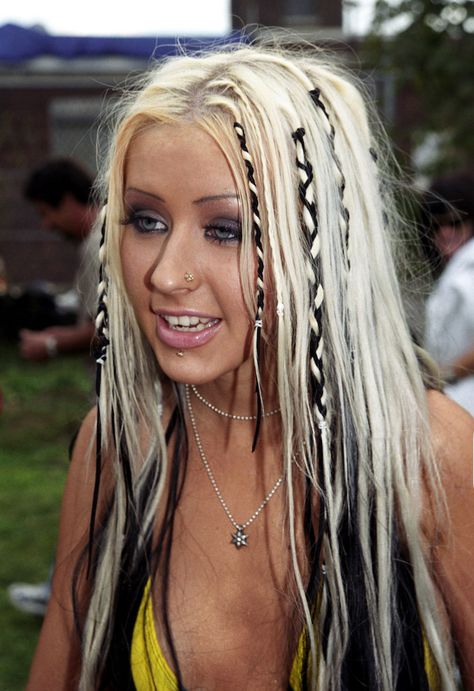 2000 Hairstyles Early 2000s Hair, Christina Aguilera Hair, 00s Hairstyles, Early 2000s Hair, 2000 Hairstyles, Early 2000s Hairstyles, Edc Hair, Christina Aguilera 2000s, 2 Braids Hairstyles