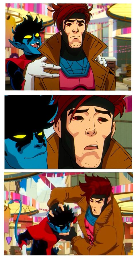 Nightcrawler Comic Art, Nightcrawler And Gambit, Kurt Wagner Xmen Evolution, Quicksilver X Nightcrawler, Xmen Matching Icons, Quicksilver And Nightcrawler, Kurt Wagner Xmen 97, X Men Mutants, Wolverine X Nightcrawler