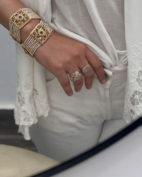 Anu Merton on Instagram: "An Incredible pair of antique bracelets from Bengal with Basra pearls and emeralds. A single pair available to ship out 🤍 #HandMadeInIndia Please DM for enquires." Basra Pearls Jewellery, Anu Merton, Basra Pearls, Pearls Jewellery, Antique Bracelets, Pearl Bangle, Bangles Indian, Bridal Jewellery, Indian Jewellery