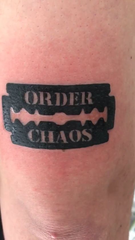 #blade #bladetatto #order #chaos #peakyblinders Chaos Order Tattoo, Chaos And Order Tattoo, Order Tattoo, Order Chaos, Chaos Tattoo, Tattoo Inspo, Peaky Blinders, New Tattoos, Tatting