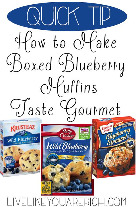 How to Make Boxed Blueberry Muffins Taste Gourmet Martha White Muffin Mix, Muffin Mix Recipe, Blueberry Muffin Mix, Berry Muffins, Blueberry Juice, Creative Cooking, Muffin Bread, Blue Berry, Muffin Mix