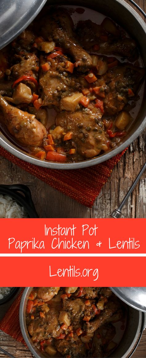 Instant Pot Paprika Chicken & Lentils Chicken And Lentils, Lentils Instant Pot, Soup Cauliflower, Chicken Lentil, Chicken Zoodle Soup, Chicken Tortillas Soups Recipe, Tortilla Soup Recipe, Paprika Chicken, Detox Soup