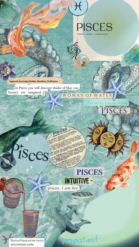 #pisces Pisces Season Aesthetic, Pisces Color Palette, Pisces Wallpaper Iphone, Pisces Background, Pisces Aesthetic Art, Pisces Wallpaper Aesthetic, Pisces Collage, Pisces Aesthetic Wallpaper, Pisces + Core + Aesthetic