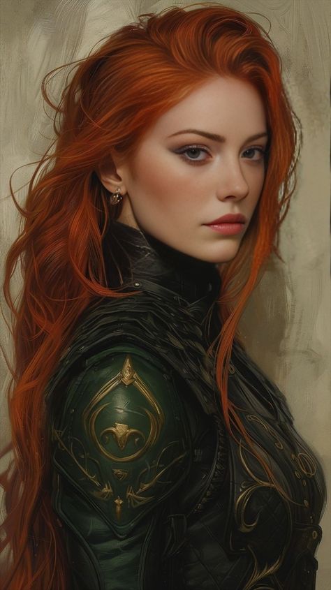 Red Head Woman Character Inspiration, Red Head Fantasy Art, Brave Merida Aesthetic, Red Hair Woman Character Inspiration, Redhead Sorceress, Red Head Warrior, Red Haired Queen, Red Hair Fantasy Art, Red Head With Highlights