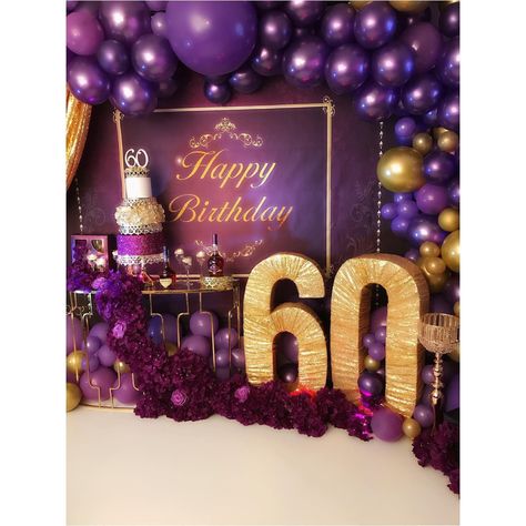 Hollywood Gala, 60th Birthday Ideas For Mom, Encanto Theme, Grandmas Birthday, Moms 60th, Purple Party Decorations, Purple Birthday Party, 60 Birthday, 50th Birthday Party Decorations