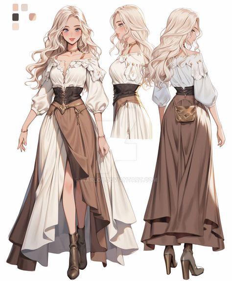 Fair Outfits, Clothing Design Sketches, Fashion Drawing Dresses, Dress Design Sketches, Fashion Illustration Dresses, Fantasy Gowns, Medieval Clothing, Fete Anime, Fashion Design Drawings