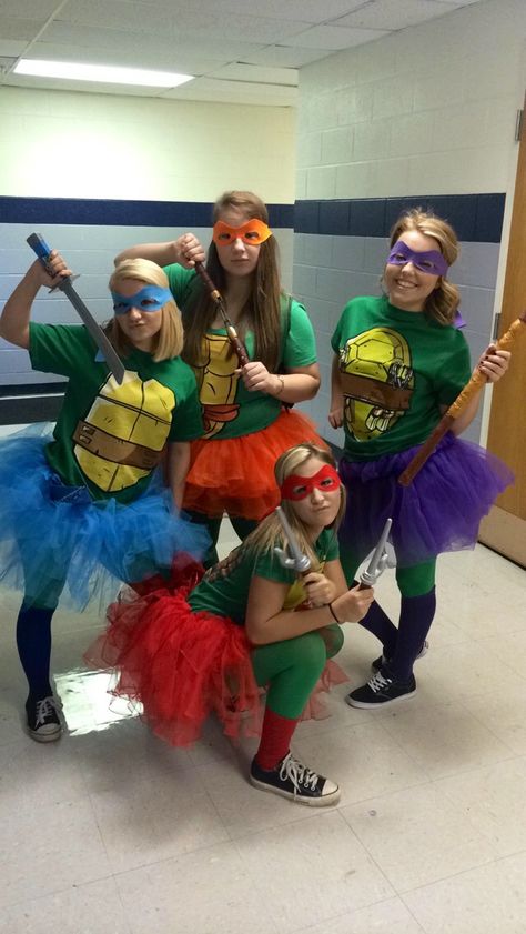 Teenage Mutant Ninja Turtles Female Ninja Turtle Costume, Ninja Turtles Outfit, Cute Ninja Turtle Costume, Girl Ninja Turtle Costume, Ninja Turtle Costume Women, Ninja Turtles Kostüm, Fun And Easy Halloween Costumes, Teenage Mutant Ninja Turtles Halloween, Costumes For Besties