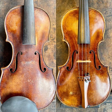 Violin being cleaned & retouched, before and after shots Violin Repair, Old Violin, Violin Shop, Violin Makers, Clean Wood, Beautiful Character, Stringed Instruments, String Instruments, Cleaning Service