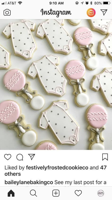 Rattle Decorated Cookies, Baby Girl Onesie Cookies, Baby Rattle Sugar Cookies, Baby Rattle Cookies Decorated, Baby Onesie Cookies Decorated, Rattle Cookies Decorated, Baby Shower Sugar Cookies Girl, Simple Baby Shower Cookies, Baby Rattle Cookies