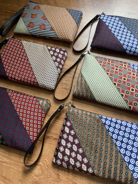 Tie Projects, Recycle Ties Ideas, Things To Make From Mens Ties, Repurposed Ties Ideas, Tie Upcycle Ideas, Quilts Made With Ties, Old Ties Projects Ideas, What Can You Make Out Of Mens Ties, Upcycle Ties