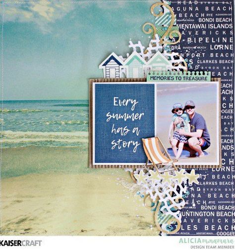 Holiday Scrapbook Ideas, Cruise Scrapbook Pages, Every Summer Has A Story, Kaisercraft Layouts, Summer Scrapbook Layouts, Beach Scrapbook Layouts, Cruise Scrapbook, Travel Scrapbook Pages, Scrapbook Design Layout