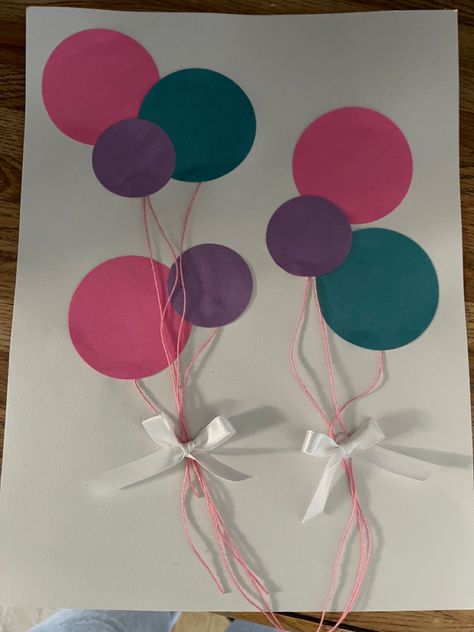 B Is For Balloon, Construction Paper, Summer 2023, 1st Birthday, Glue, Craft Ideas, Balloons, Ribbon, Birthday