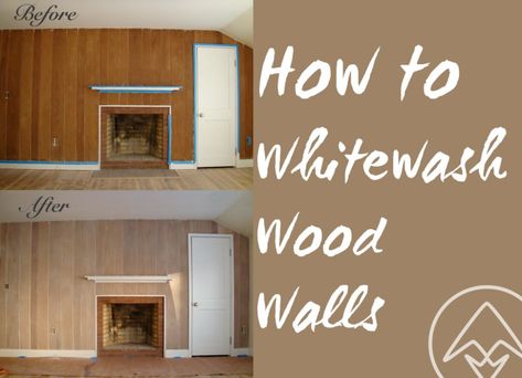 How to Whitewash or Pickle Wood Walls - Annick Magac How To Update Wood Panel Walls, Whitewashing Wood, White Washed Wood Paneling, Painted Pine Walls, Wood Interior Walls, Kitchen Hearth, How To Whitewash, Bead Board Walls, Paneled Walls