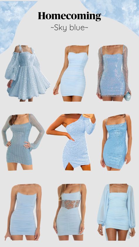 #skyblue #lightblue #blue #minidress #mini #hoco #hocodress #homecoming #cute #pretty #showstopper #unique #stunning #gorgeous Light Blue Hoco Dresses, Light Blue Hoco Dress, Blue Hoco Dress, Blue Hoco Dresses, Light Blue Mini Dress, Blue Mini Dress, Hoco Dresses, Homecoming, Light Blue