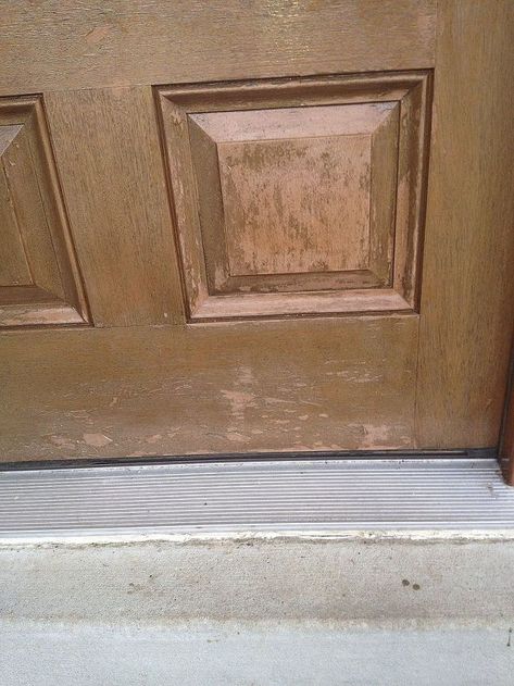 How To Refinish A Fiberglass Front Door, Painting Fiberglass Door, Door Refinishing, Door Redo, Closet Door Makeover, Iron Entry Doors, Fiberglass Front Door, Old Bookcase, Diy Spring Wreath