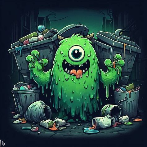 Trash Monster, Monster Clipart, Monster Drawing, Fantasy Monster, Plastic Waste, Mother Earth, Bing Images, Random Stuff, Clip Art