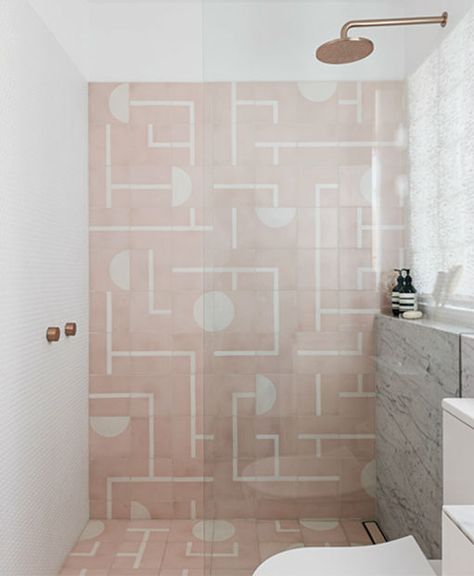 Bathroom Shower Tile, Pink Bathroom, Rustic Bathroom, Bathroom Space, Pink Blush, Bathroom Renovations, Interior Design Trends, Shower Tile, Bathroom Shower