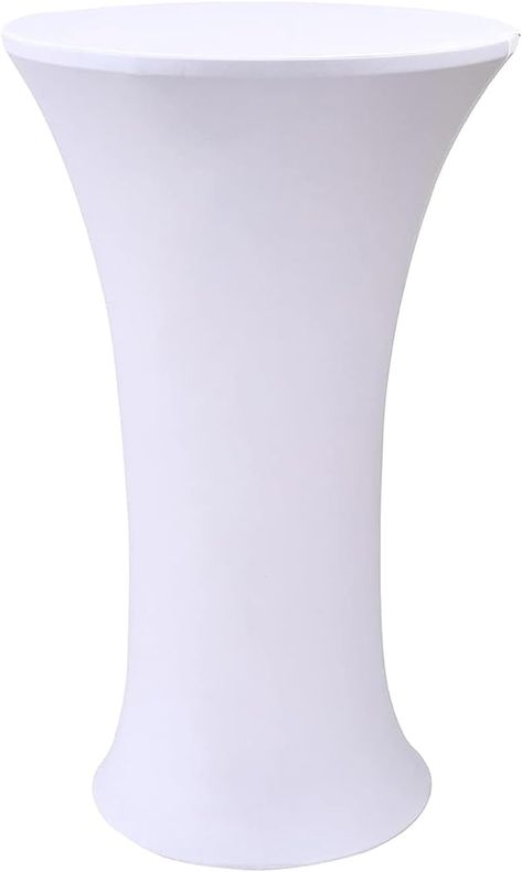 Amazon.com: Chanruner 32x43 Inch Spandex Cocktail Table Covers 1 Pack Highboy Cocktail Stretch Table Cloths White -Fitted High Top Round Tables for Weddings,Birthday,Outdoor Party,Banquet,Tradeshows : Home & Kitchen Round Tables, Table Cloths, Wedding Cocktails, Cocktail Table, Top Round, Outdoor Party, Cocktail Tables, Round Table, Trade Show