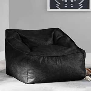 Bean Bag Chair PU Leather Bean Bag Cover Without Filler Beanbag Couch Pouf Sofa Case No Filling Adults Beanbag Chair Lazy Armchair Couch Floor Seating Living Room Furniture (Color : Black, Size : 1- Beanbag Couch, Lazy Boy Chair, Seating Living Room, Floor Seating Living Room, Leather Bean Bag, Bean Bag Couch, Bean Bag Cover, Bean Bag Covers, Floor Seating