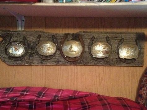 Belt buckle rack Belt Buckle Shelf, Diy Buckle Display, Buckle Rack, Belt Buckle Holder, Belt Buckle Display, Cowboy Bedroom, Buckle Display, Urban Farms, Horseshoe Crafts Projects