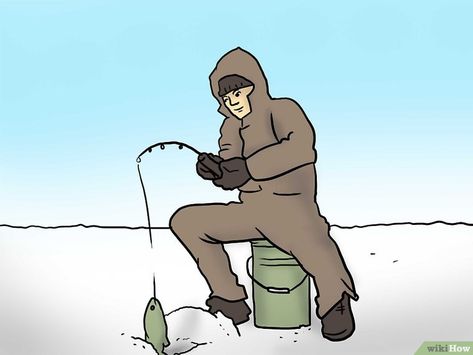 3 Ways to Rig an Ice Fishing Rod - wikiHow Saltwater Fishing Gear, Ice Fishing Tips, Ice Fishing Gear, Ice Fishing Rods, Rainbow Trout Fishing, Trout Fishing Tips, Walleye Fishing, Fishing Rigs, Crappie Fishing