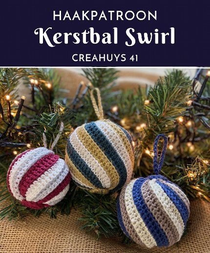 Haakpatroon+Kerstbal+Swirl Christmas Knitting, Christmas Fun, Swirl, Novelty Christmas, Christmas Ornaments, Holiday Decor, Van, Crochet, Christmas