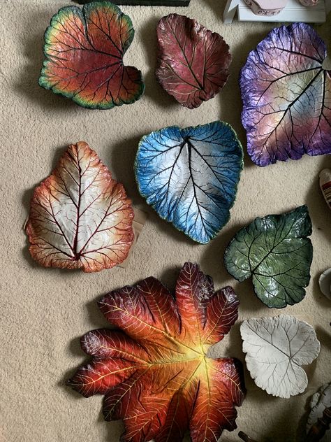 Ceramic Leaves Pottery, Ceramic Leaves, Leaf Pottery, Cement Leaves, Leaf Print Art, Clay Leaves, Clay Leaf, Concrete Leaves, Ceramic Leaf