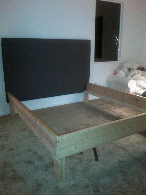 DIY Projects: Building a Cal king bed Diy California King Bed Frame, King Bed Frame Diy, Cal King Bed Frame, Diy Platform Bed Frame, Diy King Bed, Diy King Bed Frame, Cal King Bed, Wooden Bed With Storage, California King Bed Frame