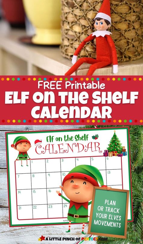 This December keep track of your Elf on the Shelf with this free printable calendar. The calendar counts to day 25. On Day 24 the elf has to return to Santa and finally on Day 25, Christmas has arrived. Elf On The Shelf Calendar 2023, Elf Calendar, Elf On The Shelf Calendar, Elf 2023, Sensory Play Recipes, Calendar Free Printable, Diy Preschool, Have A Happy Holiday, Homeschool Freebies