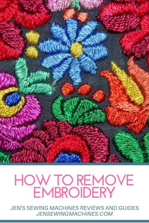 If you are looking for the best ways of how to remove embroidery, then you came to the right place. If you have messed up the design somehow or are unsatisfied with the final product for whatever reason, you might be wondering can embroidery be removed? You’ll be happy to know that yes, it’s possible and it’s also pretty easy. #removeembroidery #sewingtips How To Remove Embroidery, Used Embroidery Machines, Embroidery Easy, Diy Monogram, Beginner Crafts, Sewing Machine Reviews, Diy Craft Tutorials, Sewing Stitches, Crafts With Pictures