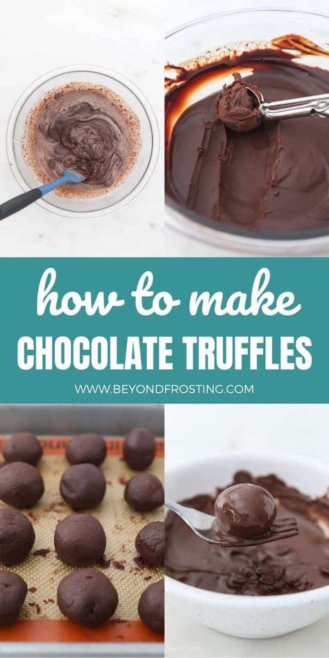 These decadent homemade Chocolate Truffles are an easy no-bake dessert that comes together with just 5 ingredients. They're rich and fudgy with your favorite toppings and a smooth chocolate coating to finish them off! #truffles #chocolatetruffles #trufflesrecipe #chocolatedesserts #chocolatecandies #candyrecipes #chocolaterecipes #homemadecandy Homemade Chocolate Truffles Easy, Chocolate Truffle Candy, Easy Chocolate Truffles 3 Ingredients, Home Made Chocolate Truffles, Chocolate Fudge Truffles, Chocolate Ganache Truffles Recipe, Chocolate Truffles With Condensed Milk, Truffles Recipe Easy No Bake, Homemade Chocolate Truffles Recipe