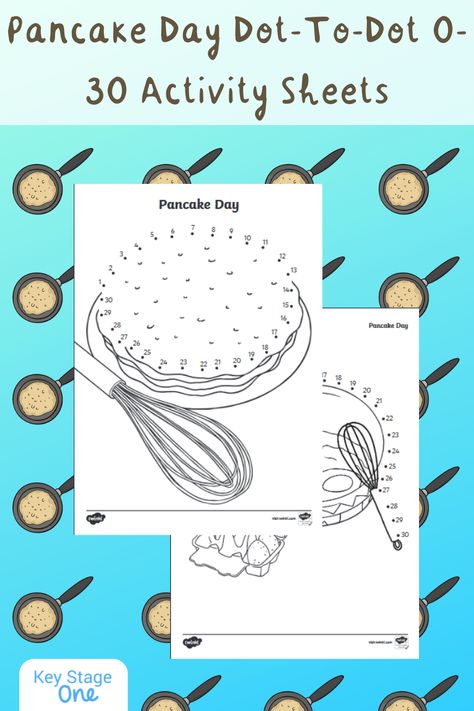 Use these fun Pancake Day Dot-To-Dot Activity Sheets during your Pancake Day Celebrations! The children can practise their fine motor skills while also embedding their counting skills to 30. They can even finish their work off with some 'pan-tastic' colouring! Pancake Day Activities For Children, Pancake Day Games, Pancake Day Activities, Fun Pancakes, Pajamas Party, Pancakes And Pajamas, Kindergarten Art Projects, Pancake Day, Kindergarten Art