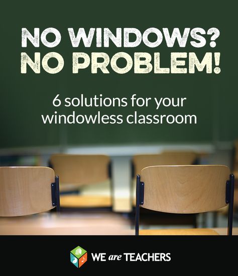 Windowless-Classroom Classrooms With No Windows, Fake Window For Classroom, Classroom No Windows, Fake Window In Classroom, Classroom With No Windows Ideas, No Window Classroom Ideas, Classroom Without Windows, Alternative Lighting Classroom, Windowless Classroom Ideas