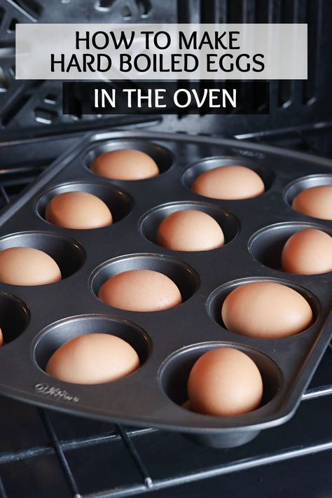 Baked Hard Boiled Eggs In Muffin Tin, Hard Boiled Eggs In Oven, Oven Boiled Eggs, Boiled Eggs In The Oven, Baked Hard Boiled Eggs, Bake Eggs, Eggs In The Oven, Oven Baked Eggs, Deviled Egg Potato Salad