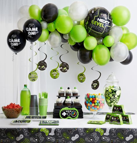 Level Up 10 Birthday, Level Up Graduation Party, Level Up Birthday Party Ideas, Level Up Birthday Party, Boys Birthday Party Games, Gamer Birthday Party, Video Game Birthday Party, Game Birthday Party, Gaming Party