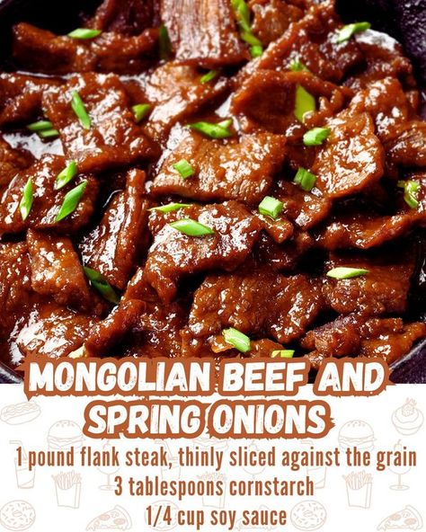 RecipesMoms.Com - ⭐Mongolian Beef and Spring Onions 😍... Spring Onion Recipes, Fry Recipes, Mongolian Beef, Against The Grain, Spring Onions, Flank Steak, Stir Fry Recipes, Spring Onion, 1 Pound