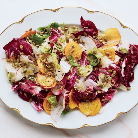 Our 30 Best Brussels Sprouts Recipes | Epicurious Winter Slaw, Radicchio Recipes, Red Pears, Thanksgiving Salad Recipes, Best Thanksgiving Side Dishes, Healthy Thanksgiving Recipes, Pumpkin Seed Recipes, Beet Recipes, Healthy Thanksgiving