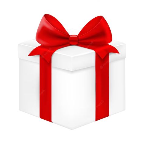 Premium Vector | White gift box with red ribbon and bow, present isolated on white background. realistic 3d vector illustration Bow Present, 3d Vector Illustration, 3d Vector, Cartoon Gift, Winter Ideas, Sweet Box, White Gift Boxes, Red Ribbon, Vector Photo