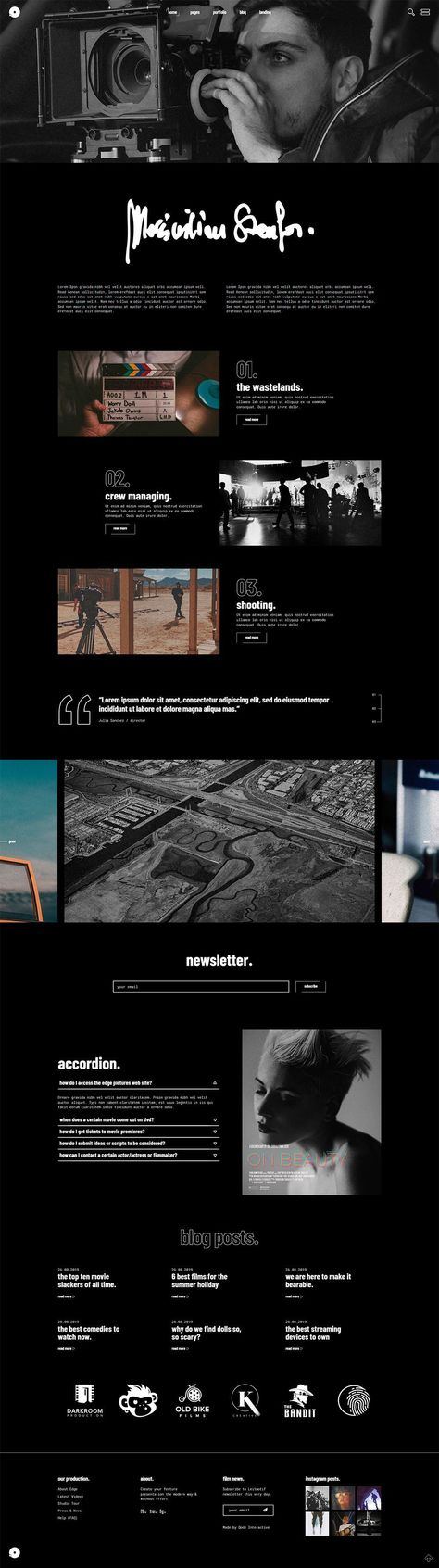 Director home page for Leitmotif, a platform that helps you find the right music for your video #Bold_Video #Portfolio_Website_Design_Inspiration #Latest_Web_Design_Trends #Photography_Website_Design Bold Video, Portfolio Website Design Inspiration, Latest Web Design Trends, Wordpress Theme Portfolio, Web Design Examples, Photography Website Design, Studio Website, Modern Website Design, Movie Website