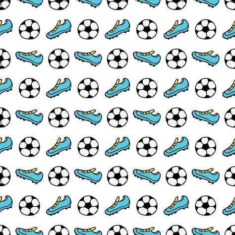 Seamless pattern with soccer ball. Doodle vector illustration with football ball. Colored football background Football Graphic Design, Football Background, Doodle Vector, Football Ball, Cricut Ideas, Soccer Ball, Seamless Pattern, Seamless Patterns, Vector Art