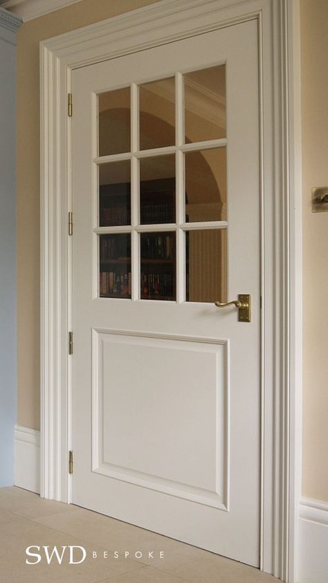 Exterior Wooden Doors, Wooden Glass Door, Wooden Window Design, White Wooden Doors, External Wooden Doors, White Internal Doors, Internal Wooden Doors, Internal Glass Doors, Door Bar