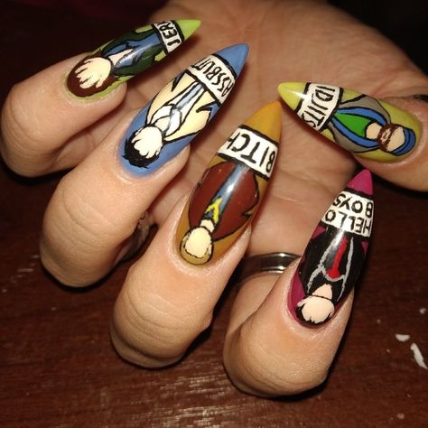 Supernatural Inspired Nails, Supernatural Nails Designs, Supernatural Nail Art, Supernatural Nails, Mini Canvases, Halloween Acrylic, G Nails, Halloween Acrylic Nails, Trendy Nail Art Designs