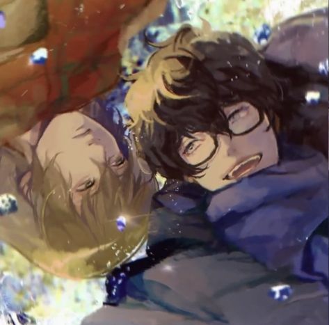 Shuake Official Art, Akeshu Matching Icons, Shuake Fanart, Shuake Matching, Persona Icon, Persona Five, Ren Amamiya, Goro Akechi, Persona 5 Joker