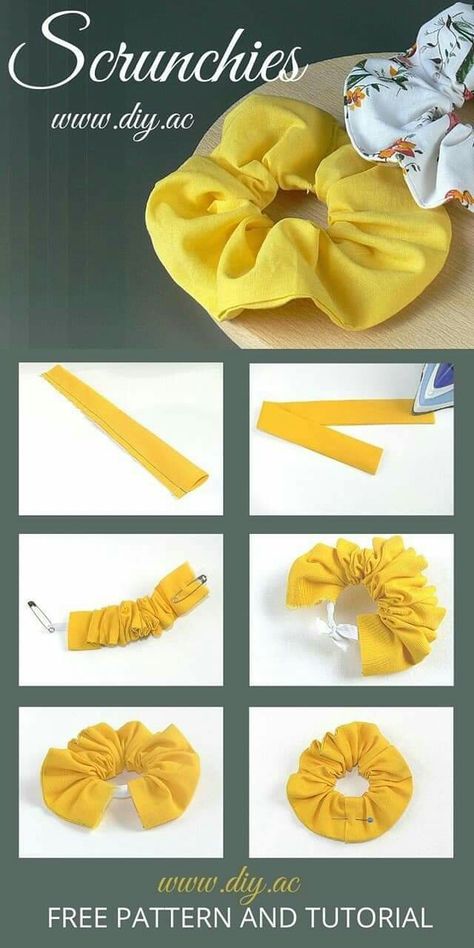 Sewing Pattern For Beginners, Anna Craft, How To Make Scrunchies, Projek Menjahit, Diy Hair Scrunchies, Scrunchies Diy, Crafts Sewing Projects, Sewing Machine Projects, Free Sewing Pattern