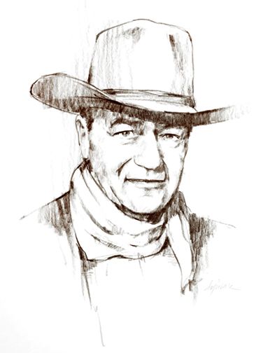 John Wayne Pictures, Cowboy Sketches Pencil, Cowboy Sketch Easy, Cowboy Drawing Character Design, John Wayne Drawing, Cowboy Paintings Easy, Cowboy Drawing Reference, John Wayne Tattoo, Western Drawings Easy