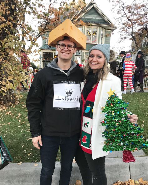 Couple’s costumes idea. Cheesy Hallmark Christmas movie Christmas Movie Theme Party Costumes, Christmas Movie Couples Costumes, Couples Christmas Costumes, Christmas Movie Outfit Ideas, Christmas Couples Costumes, Hallmark Christmas Outfits, Christmas Movie Dress Up Ideas, Christmas Movie Costume Ideas, Christmas Characters Costumes