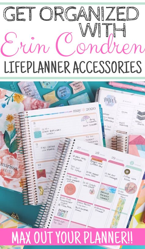 Make the most of your Erin Condren LifePlanner and get more organized in the new year! Whether you're a long-time Erin Condren fan or just getting started with planners and organization, these accessories can help! #ErinCondren #LifePlanner #PlannerLife #organization #planners Teacher Lesson Planner, Teacher Lessons, Calendar Organization, Lesson Planner, Planner Decorating, Planner Erin Condren, Erin Condren Life Planner, Blog Planner, Planner Accessories