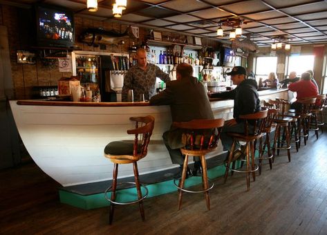 N.J.'s 31 best restaurants in the middle of nowhere - nj.com Outdoor Boat Bar Ideas, Boat Bar Design, Boat Bar Ideas, Old School Restaurant, Boat Restaurant, Nautical Bar, Boat Furniture, Boat Bar, Deco Marine