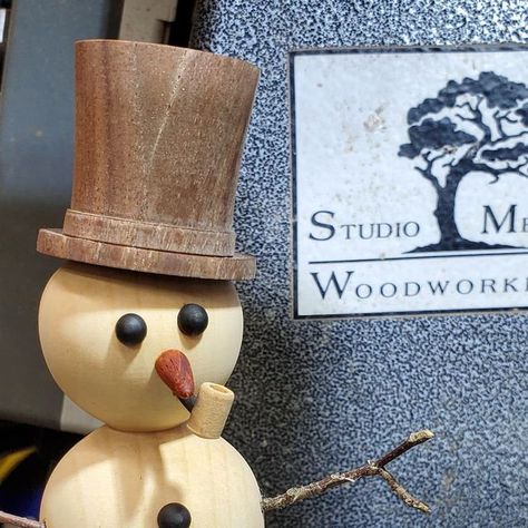 Scott Wishart on Instagram: "Happy Holidays
With some family stopping by later I didn't have much time out in the shop, but I did manage to turn this snowman.  Body from sweet gum, buttons and eyes are ebony, nose is paduk, the pipe is olive, the hat is walnut, and the arms are from a twig I found in the yard.  Made 100% from shop scraps.  Maybe I should call him Scrappy ☃️.
Shout out to Tim Yoder @hagansdad for the inspiration.
#holidayseason #snowman #scrappy #treecycling #treeincarnation #savedfromtheburnpile #happyholidays" I Should Call Him, Sweet Gum, December 24th, Lathe, Time Out, Shout Out, Happy Holidays, Gum, Holiday Season